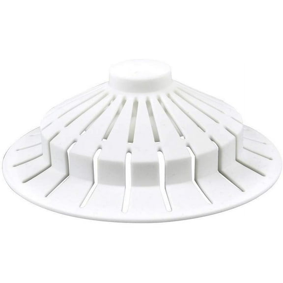 Danco Hair Catcher, Suction Cup Styled Strainer Drain Cover for Bathroom Bathtubs, White, 10771 2 Pack