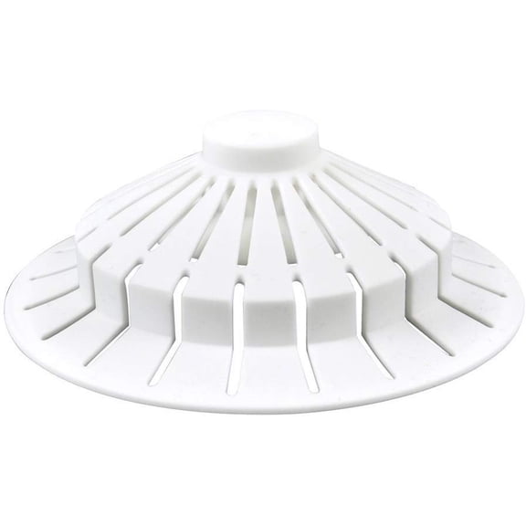 Danco Hair Catcher, Suction Cup Styled Strainer Drain Cover for Bathroom Bathtubs, White, 10771 2 Pack