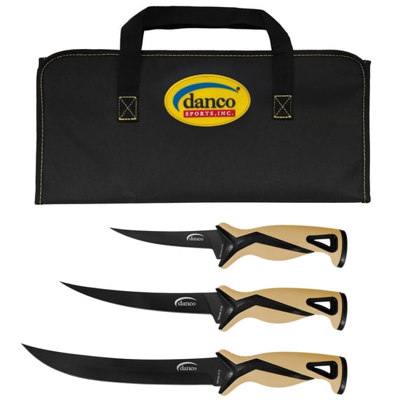 Danco Pro Series 3-Piece Flex Fillet Knife Travel Set - 5", 7", 9", Sandstorm - RKB-P-022