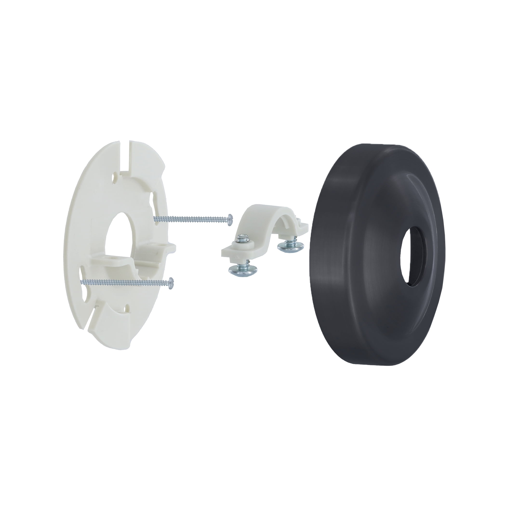 Matte Black Wall Mount Shower Arm Bracket and Flange