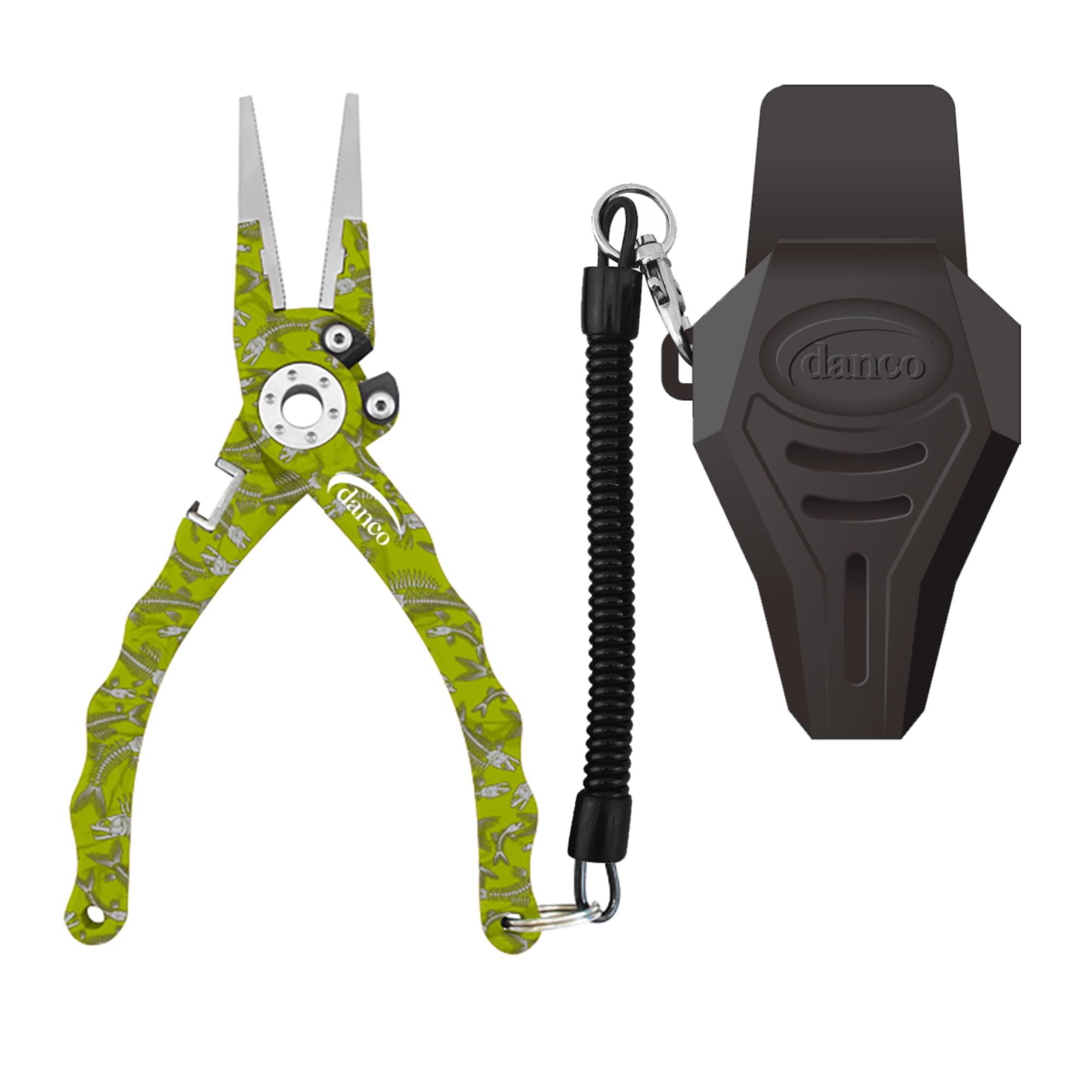 Danco Sports Duffy Tournament 7.5" Aluminum Pliers, Chartreuse Fish Bone