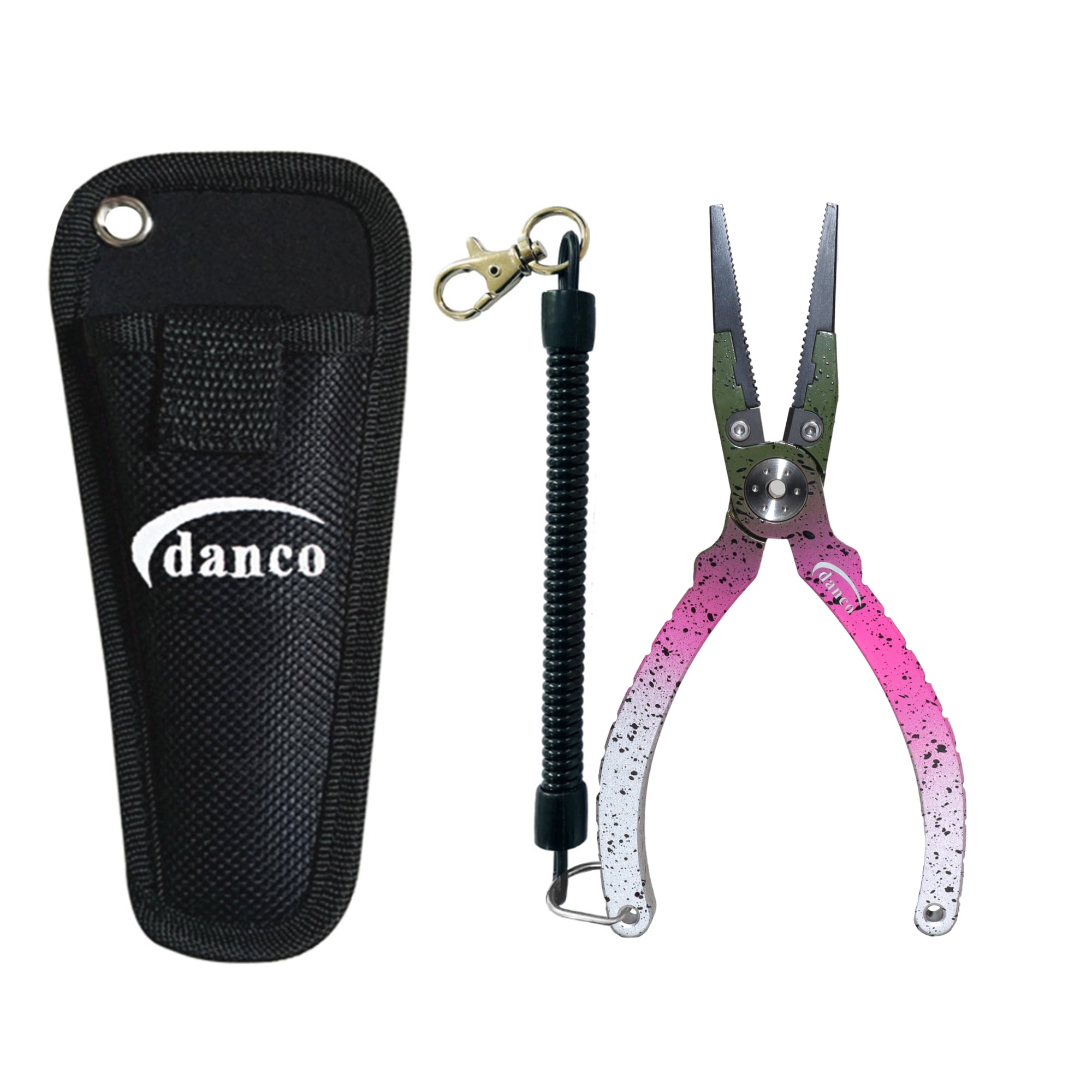 Danco Sports Fish Species Tournament Aluminum Pliers 6.5 inch Rainbow Trout Pink and White