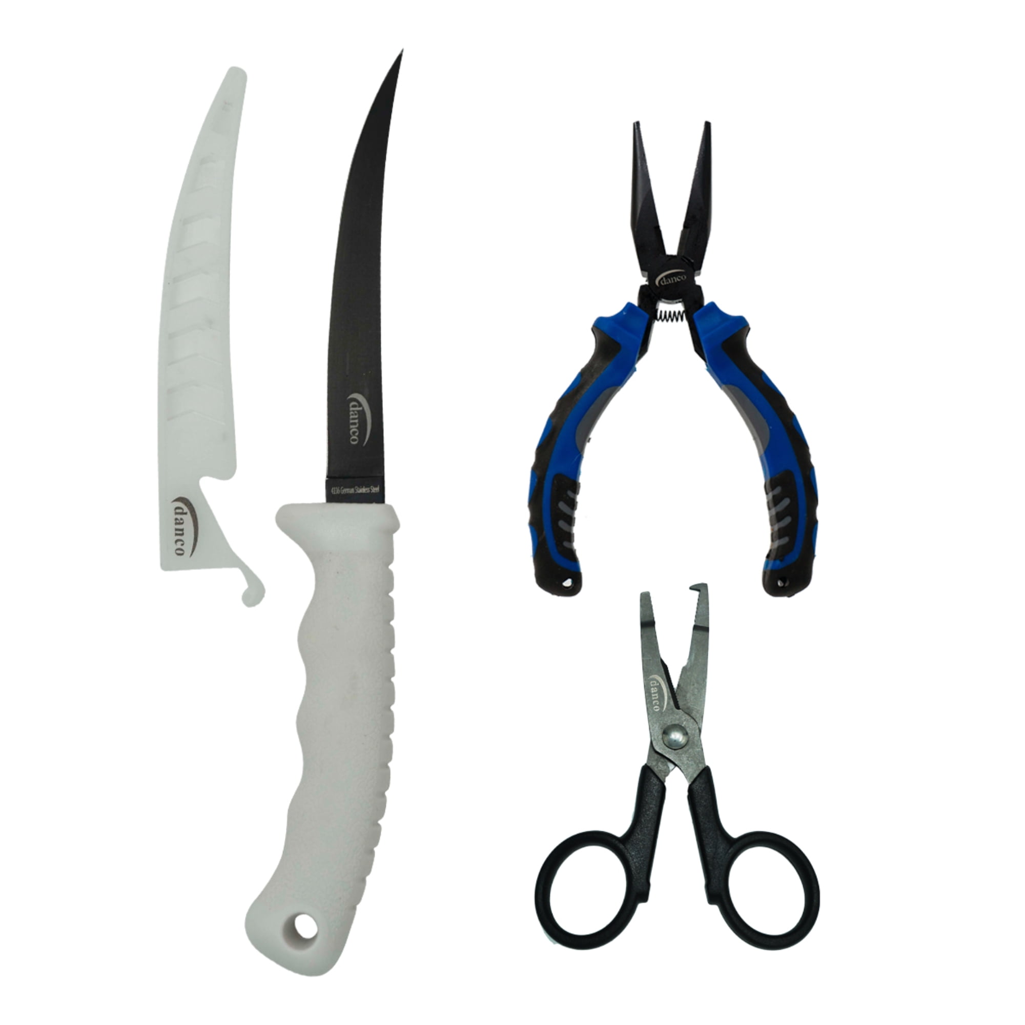 Danco Sports Fundamental Fishing Kit, 6 TP Kinife, 6 ES Plier, Split Ring  Braid Scissor