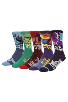 Dandadan Characters Knitted Logos Men's 5-Pack Casual Crew Socks