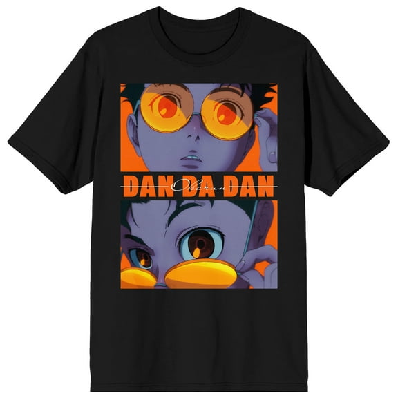 Dandadan Ken Takakura Face Shots Adult Black Crew Neck Short Sleeve Tee - Medium