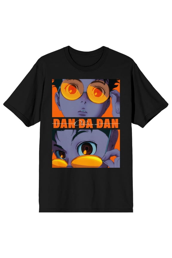 Dandadan Ken Takakura Face Shots Adult Black Crew Neck Short Sleeve Tee - Medium