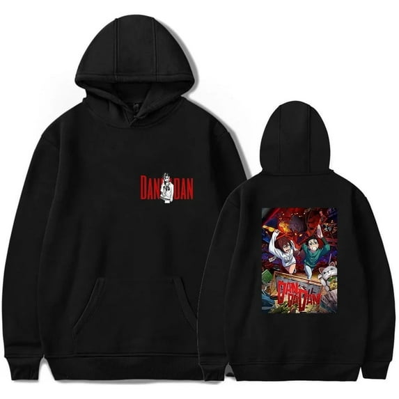 Dandadan Merch Unisex Oversized Fleece Hoodie - Anime Harajuku Graphic Print Kangaroo Pocket Long Sleeve Casual Streetwear