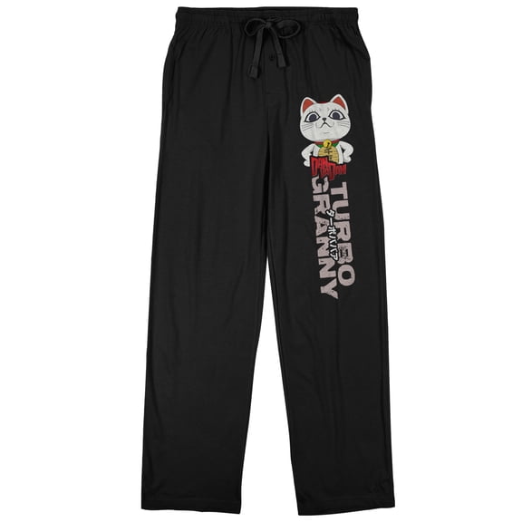 Dandadan Turbo Granny Cat Doll Men’s Black Sleep Pajama Pants-Medium