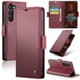 thumbnail image 1 of Dandapaier for Samsung Galaxy S24 Plus Flip Wallet Case with Kickstand , Credit Card Slots and Magnetic Closure,RFID Blocking PU Leather Case Designed for Women and Men，Wine, 1 of 12