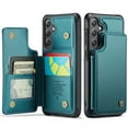 thumbnail image 1 of Dandapaier for Samsung Galaxy S25  Wallet Case with Card Holder, Durable Shockproof Kickstand, RFID Blocking Wallet Phone Card Holder, Leather Case Designed for Men and Women，Green, 1 of 10