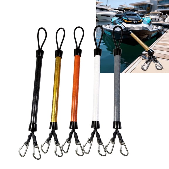 Dandelion 2 Pcs Dock Rods for Boat Docking 16 inch Dock Boat Mooring Ropes, Bungee Dock Line, Bungee Lines with Hook, Speedboat Accessories for Men Gifts