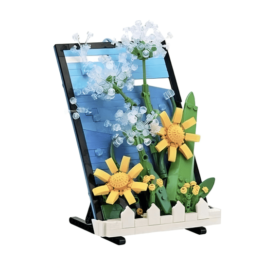 Dandelion 3D Painting Building Blocks Set, Desktop Floral Art Frame Decor Model, Creative Birthday Gift, Home Office Table Centerpiece