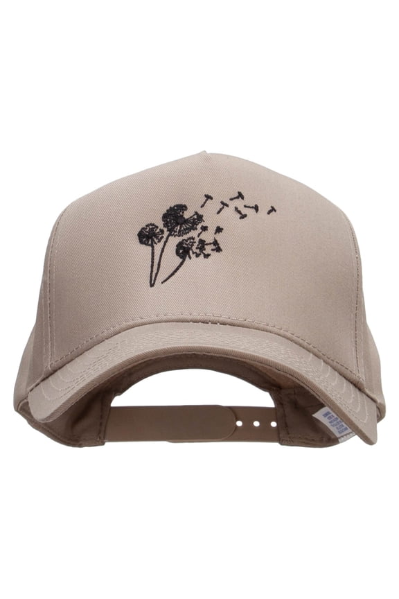Dandelion 5 Panel Pro Style Brushed Cap - Khaki OSFM