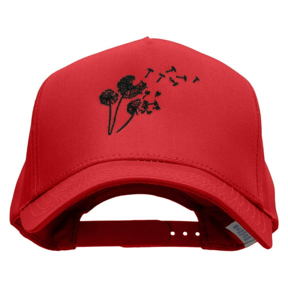 Dandelion 5 Panel Pro Style Brushed Cap - Red OSFM