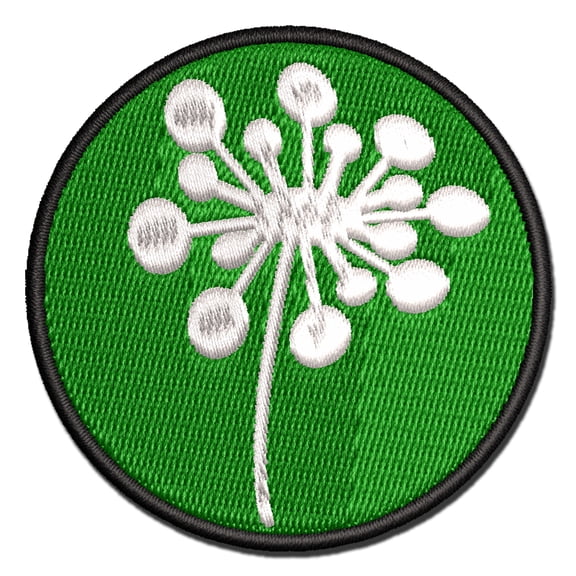 Dandelion Abstract Doodle Applique Multi-Color Embroidered Iron-On Patch - 2.0 Inch Mini