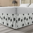 thumbnail image 1 of Dandelion Bed Skirt, Abstract Pattern with Summer Spring Flower Fluff Monochrome Modern Natural, Elastic Bedskirt Dust Ruffle Wrap Around for Bedding Decor, 4 Sizes, Black and White, by Ambesonne, 1 of 2
