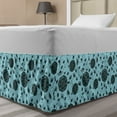thumbnail image 1 of Dandelion Bed Skirt, Romantic Botanical Herb Seeds Floating Garden Art, Elastic Bedskirt Dust Ruffle Wrap Around for Bedding Decor, 4 Sizes, Pale Blue Grey Teal, by Ambesonne, 1 of 2