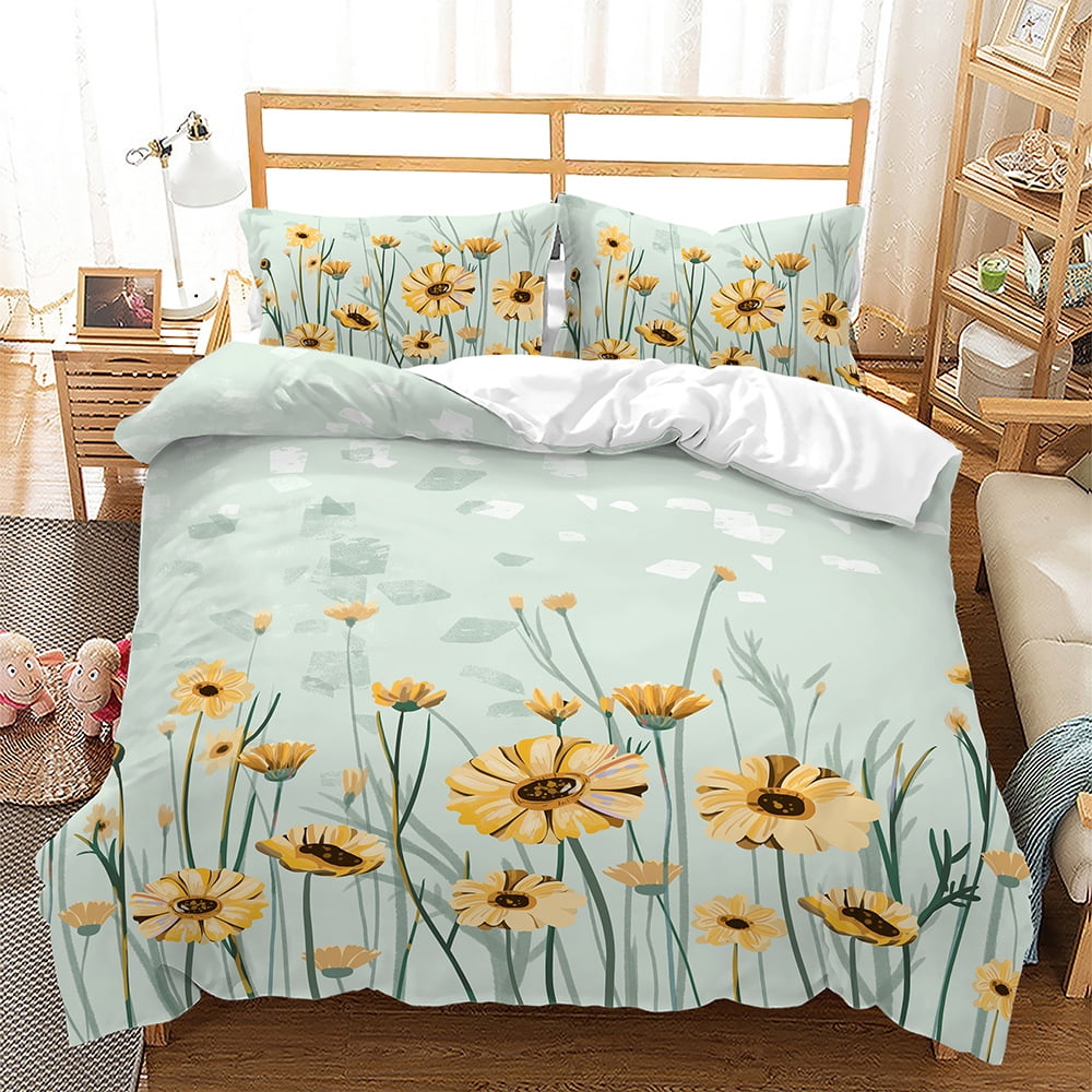 Dandelion Bedding Reed quilt cover, Daisy quilt cover, Lavender quilt
