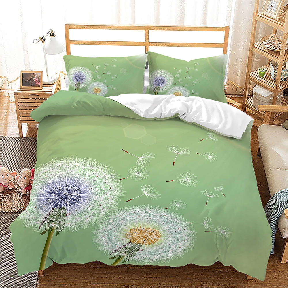 Dandelion Bedding Set Twin Full Queen King Size for Kids Flying Flower Comforter Cover