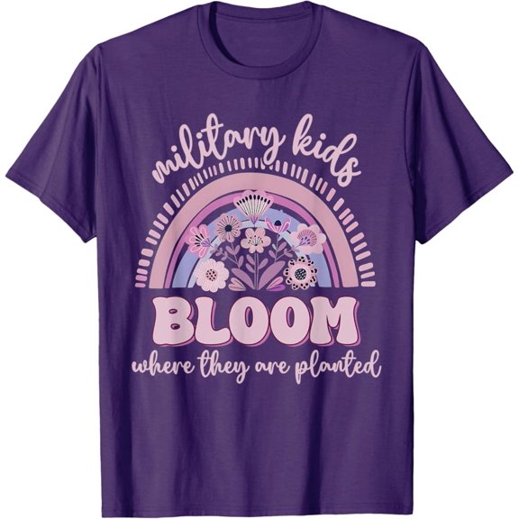 Dandelion Bloom Where They'Re Planted Purple Up T-Shirt