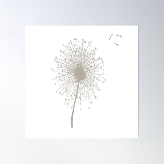 Dandelion Blowing In The Wind Poster Wall Art, Modern Wall Decor For Living Room Bedroom, 16X16 UNFRAMED