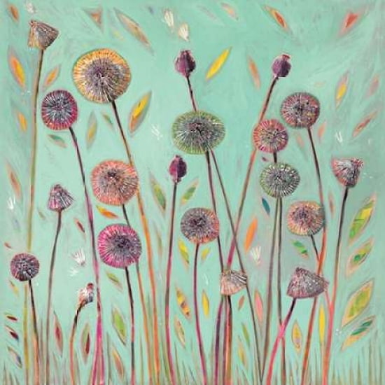 Dandelion Blue Canvas Art - Shyama Ruffell (24 x 24)