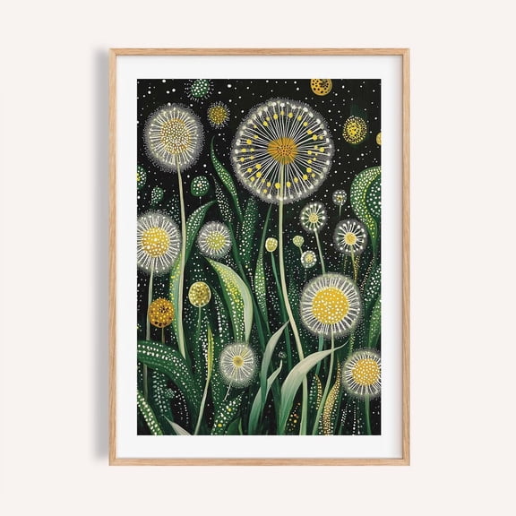 Dandelion Botanical Print Modern Japandi Wall Art Unframed Paper Print