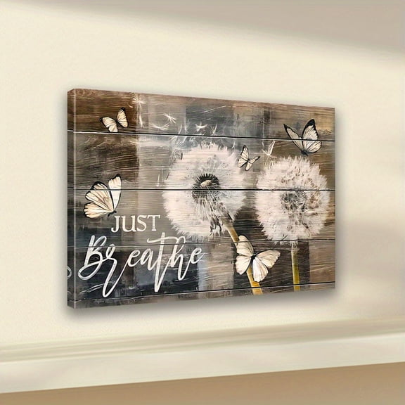 Dandelion and Butterfly Canvas Wall Art- Wooden Frame Print for Home Decor, Suitable for Living Room and Bedroom, Unique Gift Idea, Artwork, Ready to Hang, Perfect Room Decoration