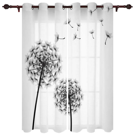 Dandelion Butterfly Flowers Plant Animal Decoration Home Curtains Household Goods Living Room Bedroom Curtain