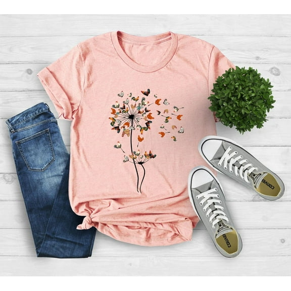 Dandelion Chicken Shirt, Dandelion Chicken Flower Farmer, Chicken Shirt, Mom, Farmer Shirt, Chicken Flower Shirt, Mothers Day Gift All Size S-5Xl