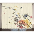 thumbnail image 1 of Ambesonne Dandelion Curtains 2 Panel Set, Blowball Color Stain, 108" x 90", Multicolor, 1 of 3