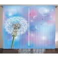 thumbnail image 1 of Ambesonne Dandelion Curtains 2 Panel Set, Bokeh Design Blowball, 108" x 90", Sky Blue Pale Pink Green, 1 of 3
