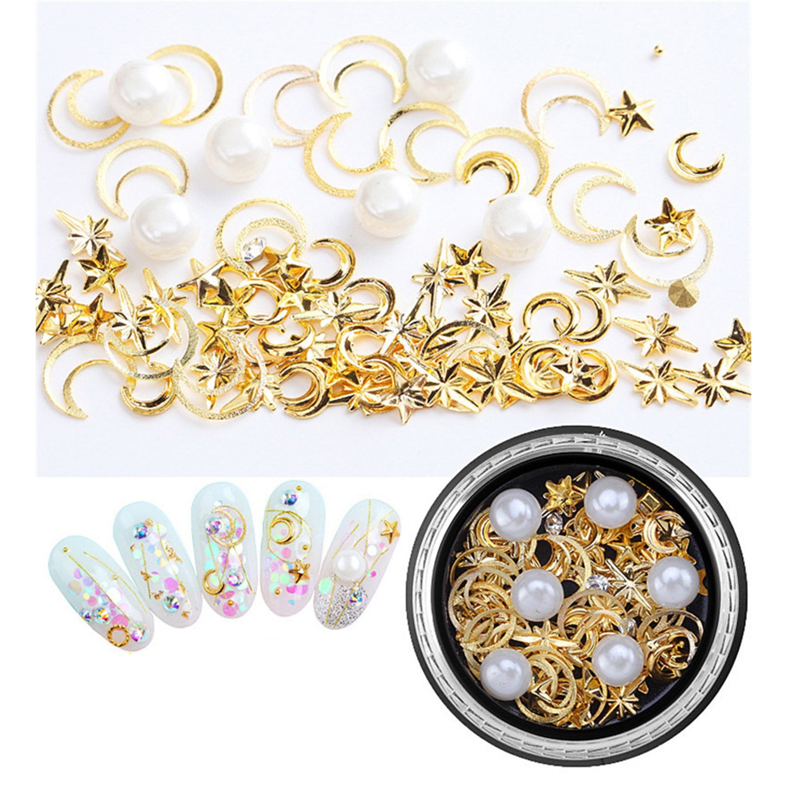 Nail Jewelry for Acrylic Nails Lip Gloss Glitter Fall Leaf Nail Glitter Football Nail Decals Jelly Rhinestones Brush Holder for Nail Tech Glitter Eye Makeup Charms for Nails Nail Silicone Pen