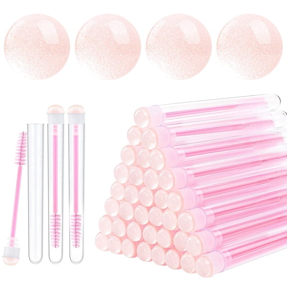 Dandelion Disposable Pink Diamond Eyelash Brushes, Makeup Tools, 20 Pcs
