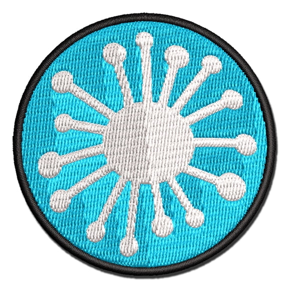 Dandelion Doodle Applique Multi-Color Embroidered Hook & Loop Patch - 2.0 Inch Mini