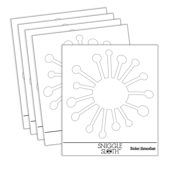 Dandelion Doodle Car Window Bumper Water Bottle Phone Tablet Laptop Waterproof Vinyl Decal Sticker Set 5-Pack - Gloss Finish - 2.0"