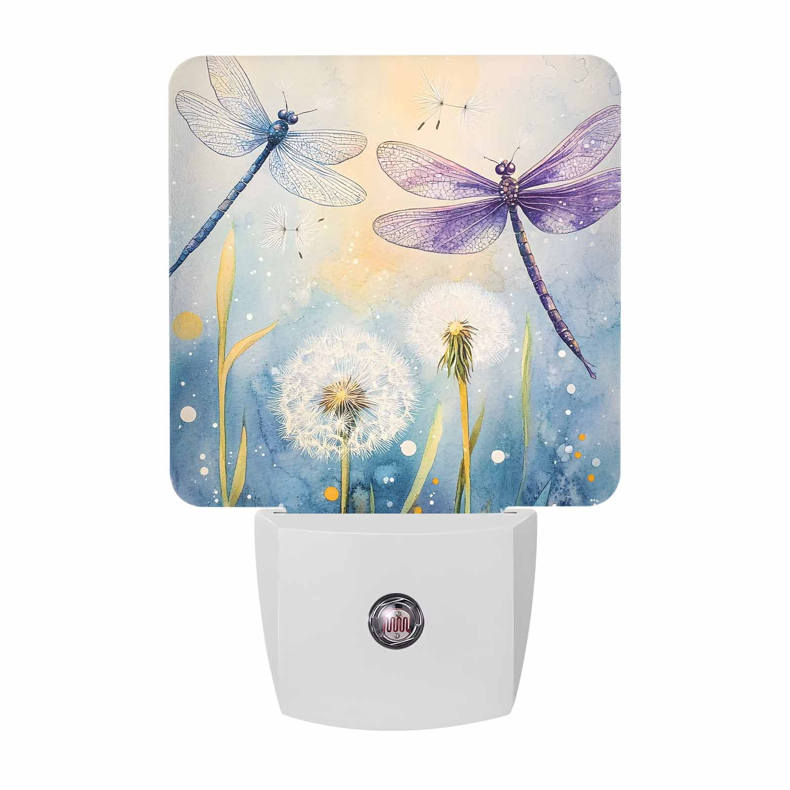 Dandelion Sensor Dandelion Dragonfly Plug-in LED Night Lights Spring Pastoral Auto Dusk ...