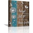 thumbnail image 1 of Dandelion Dragonfly Wall Art Inspirational Quotes Pictures Wall Decor Accept What Is Canvas Print for Wall Abstract Dragonfly Modern Home Decor Artwork for Living Room Bedroom Bathoom 12"x16", 1 of 6