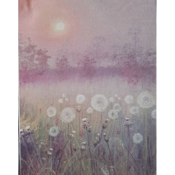 Dandelion Dreams Dandelion Dreams Designer Printed AIDA Fabric. Canvas for embroidery with an applied background KF-1102A