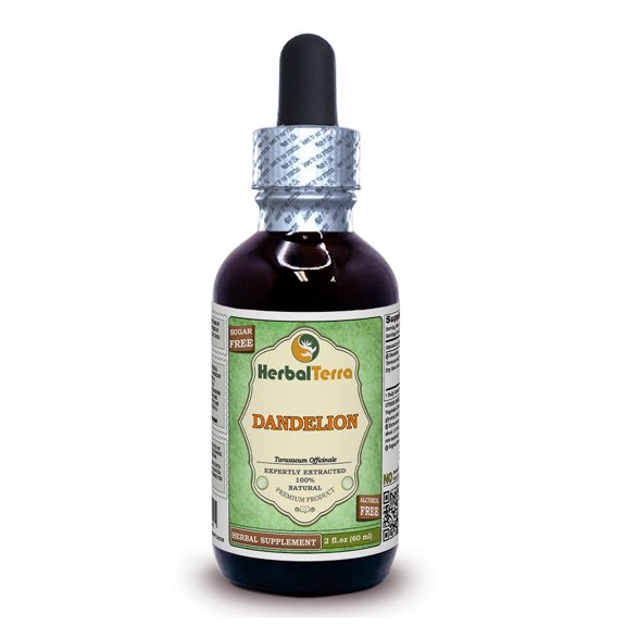 Dandelion Dry Root KETO Friendly Alcohol-Free Absolutely Natural Expertly Extracted by Trusted HerbalTerra Brand Liquid Extract. Proudly made in USA. Glycerite 2 Fl.Oz
