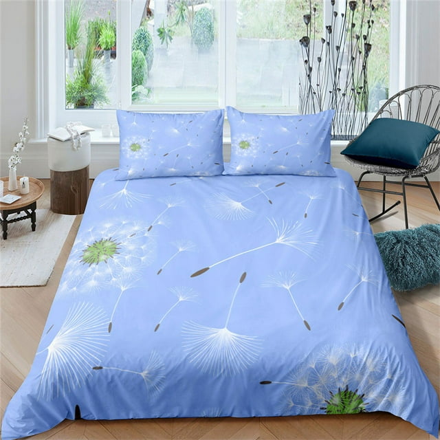 Dandelion Duvet Cover Microfiber Tropical a Leaves Flowers Bedding Set 3D Print Daisy Floral Comforter Cover r