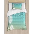 thumbnail image 1 of Dandelion Duvet Cover Set Twin Size, Blowball Flowers on Wind Blossoming Nature Outdoors Symbol of Growth, Decorative 2 Piece Bedding Set with 1 Pillow Sham, Turquoise Tan White, by Ambesonne, 1 of 3