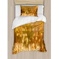 thumbnail image 1 of Dandelion Duvet Cover Set Twin Size, Vintage Flowers in Meadows at Sunset Springtime Oil Painting Style, Decorative 2 Piece Bedding Set with 1 Pillow Sham, Pale Orange Green Brown, by Ambesonne, 1 of 3