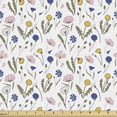 thumbnail image 1 of Ambesonne Dandelion Fabric by the Yard Upholstery, Spring Botany Flowers, 10 Yards, White Multicolor, 1 of 4