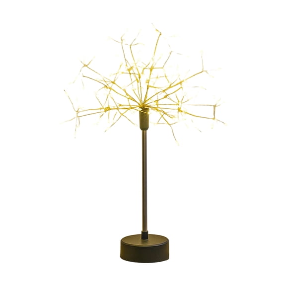 Dandelion Fiber Optic Lamp, USB Battery Powered Fiber Optic Lights Night Light, Decorative Bedside Firework Lamp for Living Room, Romantic Gift, Yellow