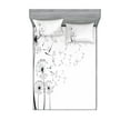 thumbnail image 1 of Dandelion Fitted Sheet & Pillow Sham Set, Monochrome Dandelions Blowing in the Wind Fluffy Flower Romance Theme, Decorative Printed 6 Piece Bedding Decor Set, Full, White Charcoal Grey, by Ambesonne, 1 of 3