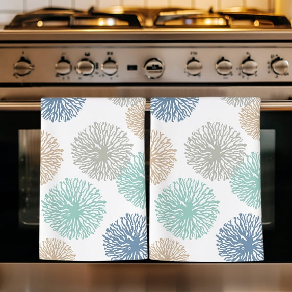 Dandelion Flower Kitchen Towels Set of 3, Modern Bohemia Floral Pattern Watercolor Absorbent Dish Towels for Kitchen, Microfiber Hand Towel, Quick Drying Tea Towel for Cleaning Decorative Dishcloths