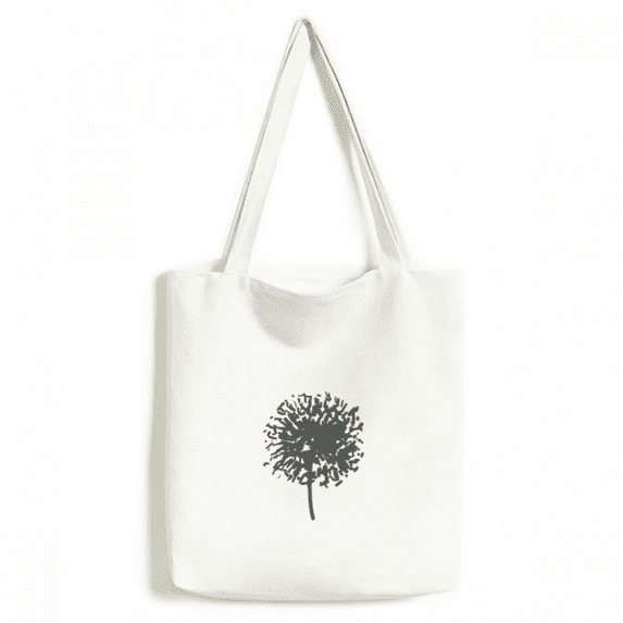 Dandelion Flower Outline Tote Canvas Bag Shopping Satchel Casual Handbag