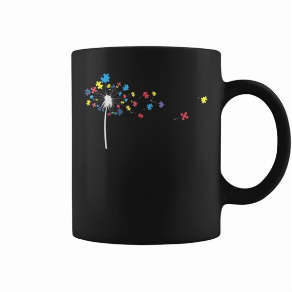Dandelion Flower Puzzle Pieces Autism Awareness Coffee Mugs