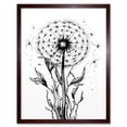 thumbnail image 1 of Dandelion Flower Seed Black and White Rockabilly Americana 50s Art Print Framed Poster Wall Decor 12x16 inch, 1 of 5